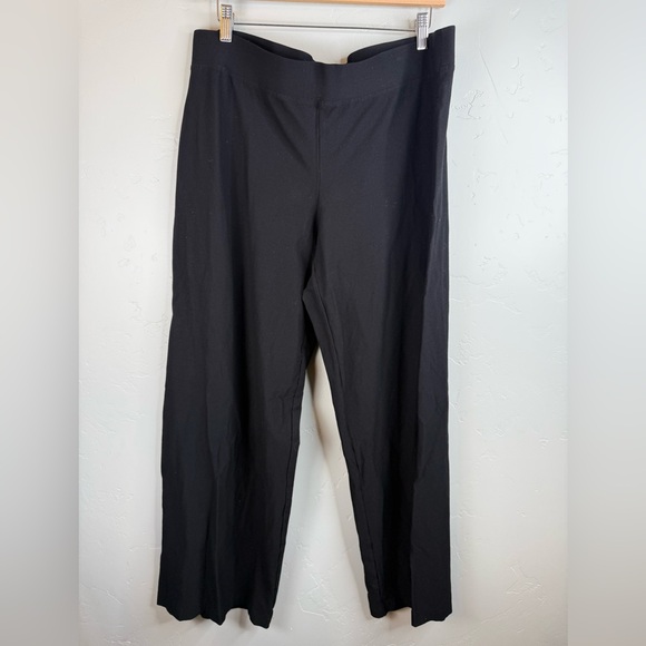 Eileen Fisher Straight Black Pants Size Large - Picture 2 of 8